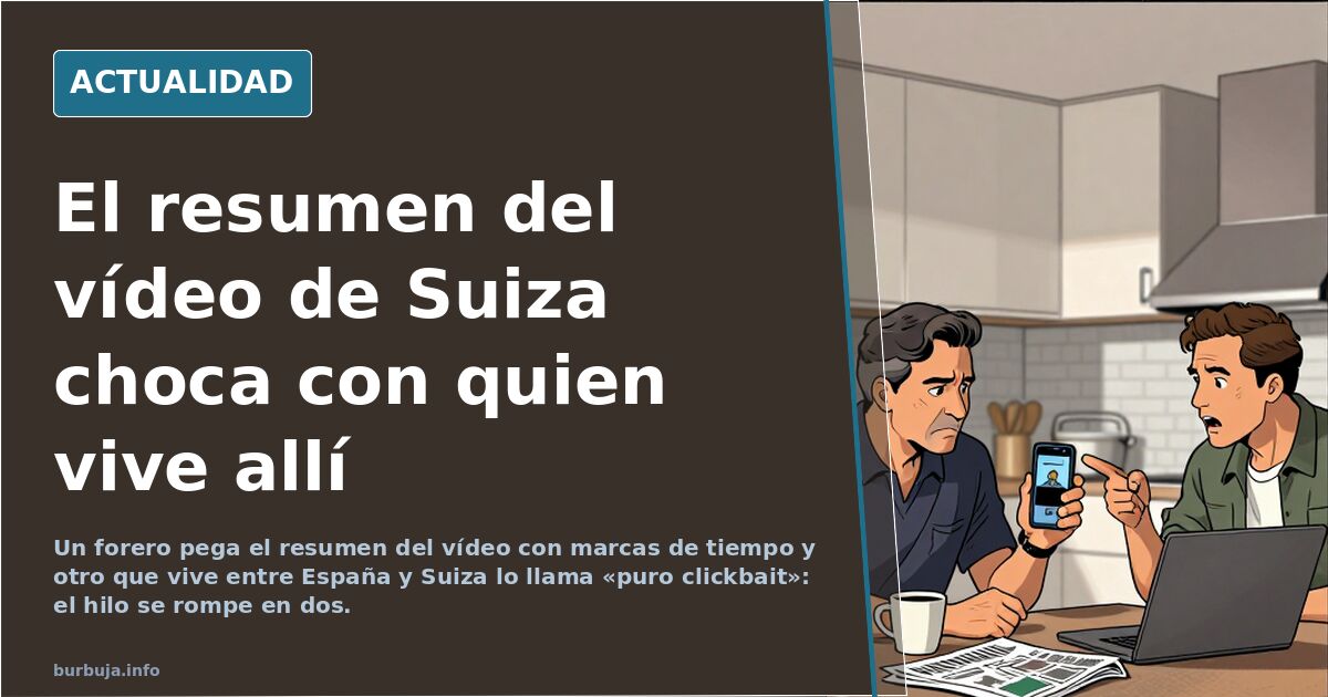 El resumen del vídeo de Suiza choca con quien vive allí