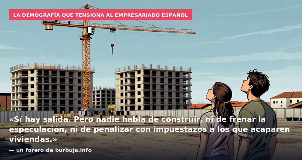 La demografía que tensiona al empresariado español: «Sí hay salida. Pero nadie habla de construir, ni de frenar la especulación, ni de penalizar con impuestazos a los que acaparen viviendas.» — un forero de burbuja.info