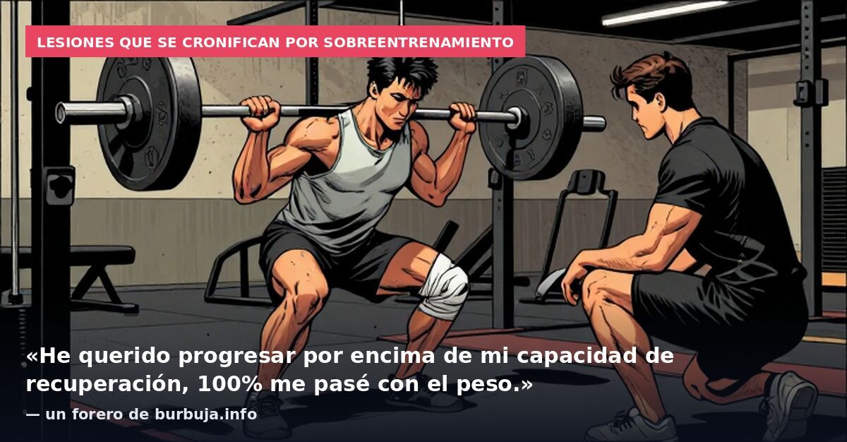 Lesiones que se cronifican por sobreentrenamiento: «He querido progresar por encima de mi capacidad de recuperación, 100% me pasé con el peso.» — un forero de burbuja.info