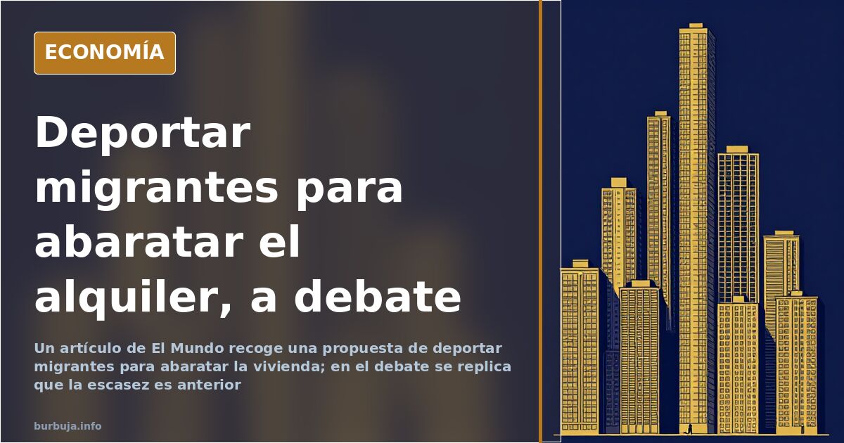 Bloques de viviendas apilados sobre una gráfica de precios en ascenso, ilustración sobre la crisis de vivienda en España