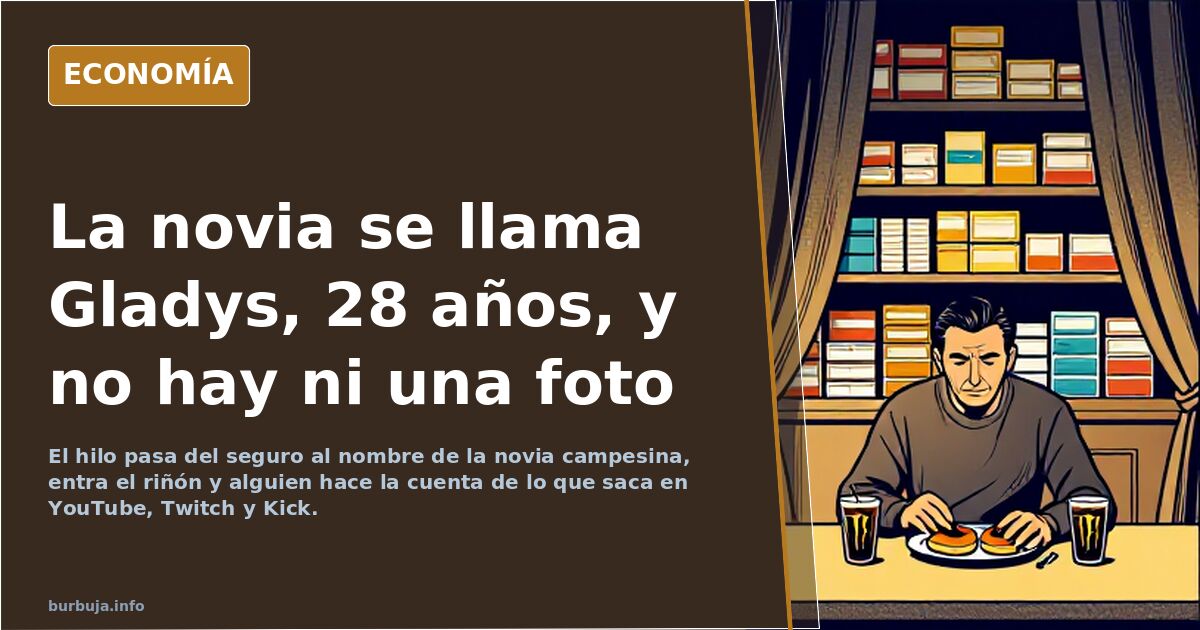 La novia se llama Gladys, 28 años, y no hay ni una foto