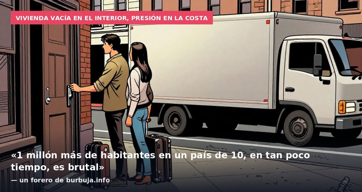 Vivienda vacía en el interior, presión en la costa: «1 millón más de habitantes en un país de 10, en tan poco tiempo, es brutal» — un forero de burbuja.info