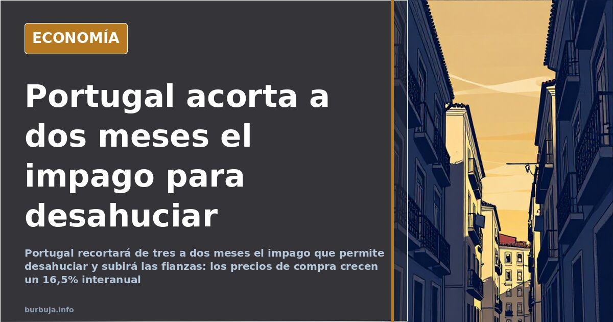 ilustración editorial de edificios de vivienda portugueses con fachadas vacías y una llave dorada, aludiendo a la reforma del