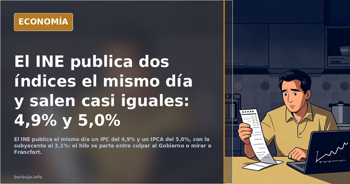 El INE publica dos índices el mismo día y salen casi iguales: 4,9% y 5,0%