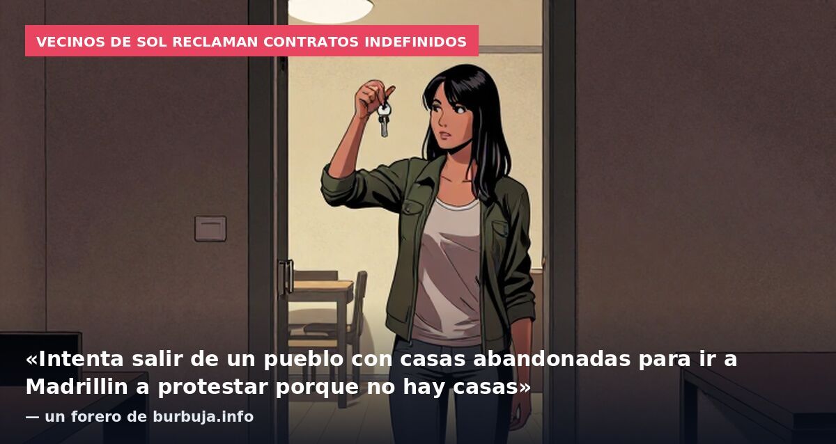 Vecinos de Sol reclaman contratos indefinidos: «Intenta salir de un pueblo con casas abandonadas para ir a Madrillin a protestar porque no hay casas» — un forero de burbuja.info