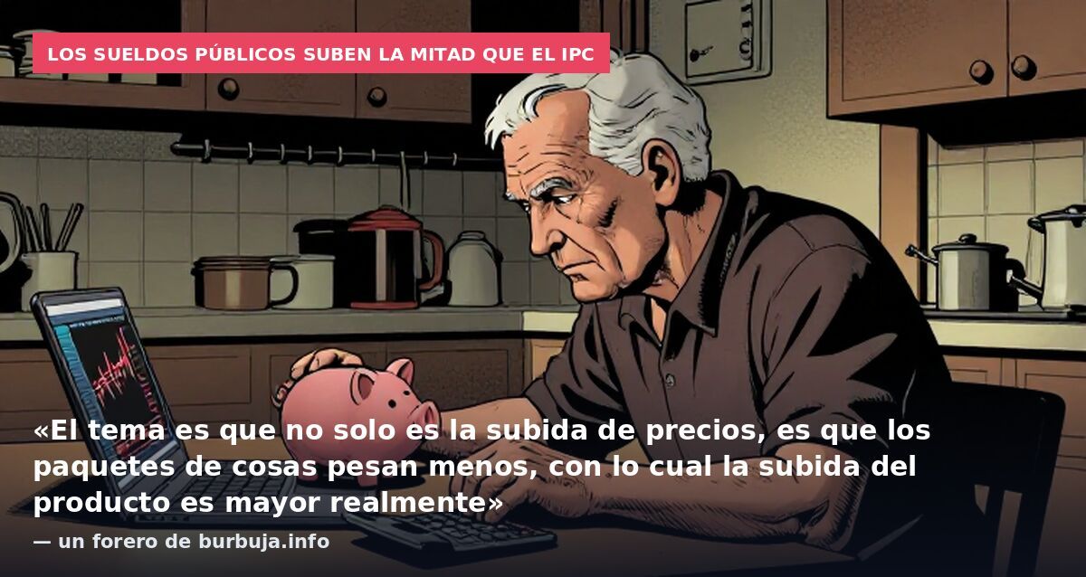 Los sueldos públicos suben la mitad que el IPC: «El tema es que no solo es la subida de precios, es que los paquetes de cosas pesan menos, con lo cual la subida del producto es mayor realmente» — un forero de burbuja.info
