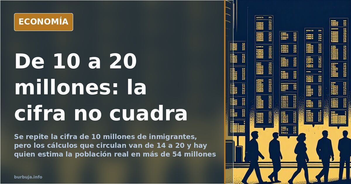 Ilustración editorial con barras comparando estimaciones de población inmigrante en España frente al padrón municipal