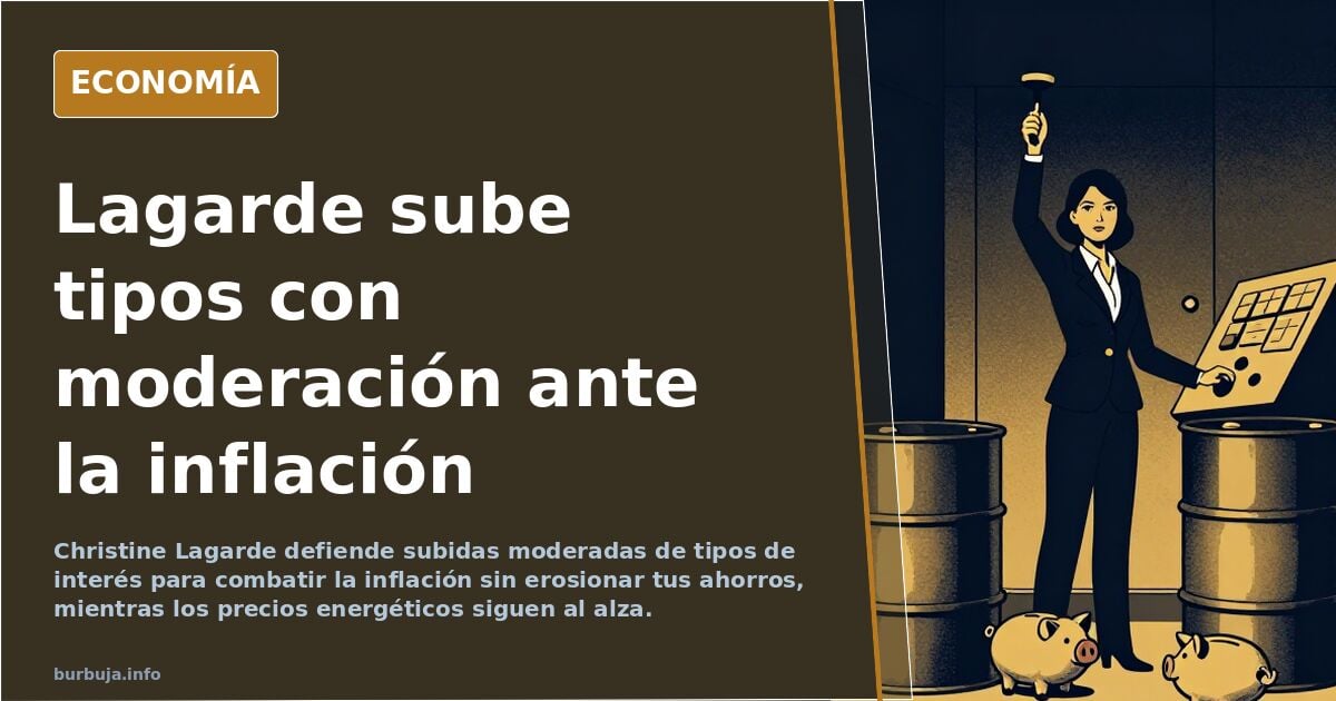 CHRISTINE LAGARDE (725.000 euros al año) defiende SUBIDAS MODERADAS DE TIPOS frente a la INFLACIÓN -4,9% hoy- para que LA EROSIÓN DE TUS AHORROS...