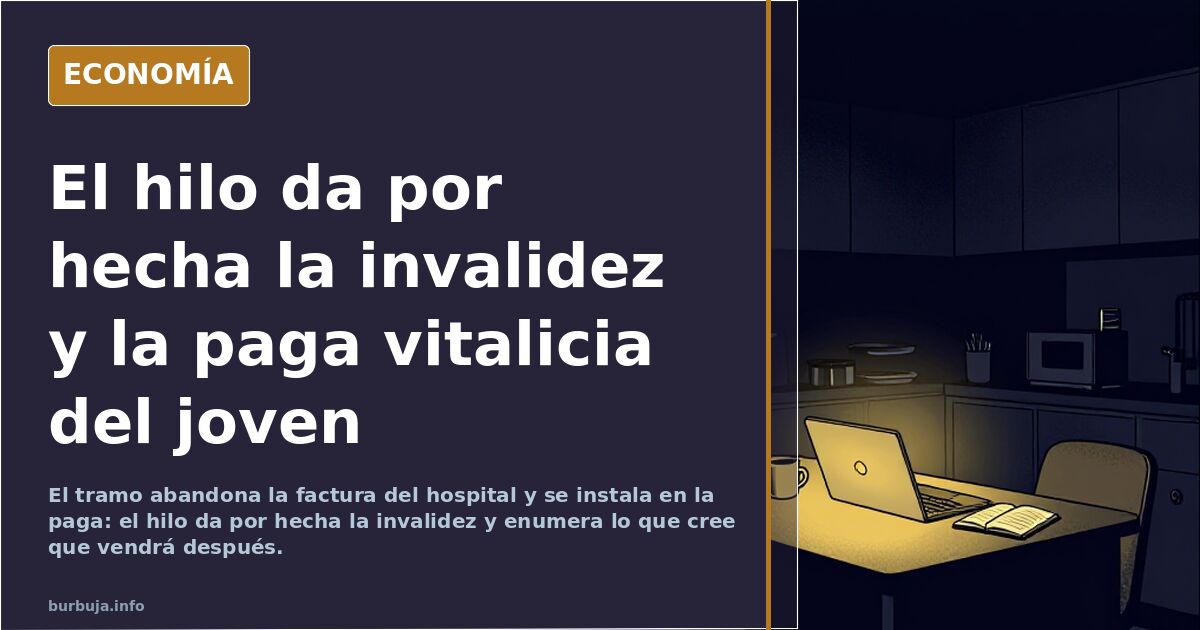 El hilo da por hecha la invalidez y la paga vitalicia del joven