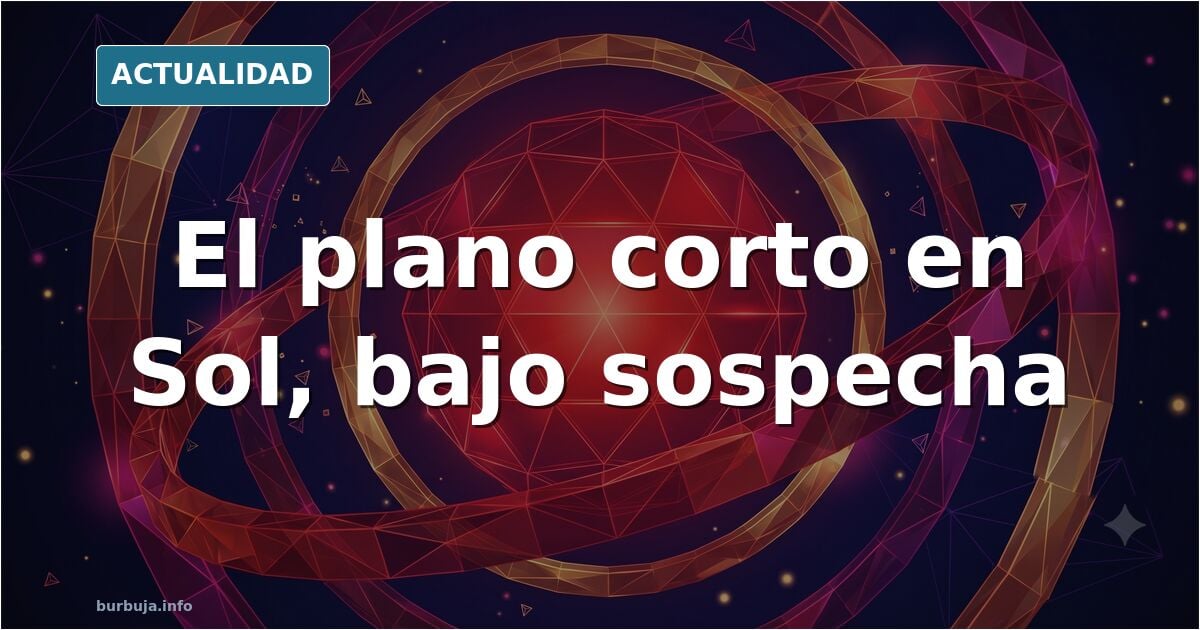 Primer plano de una tienda de campaña en la Puerta del Sol con un micrófono de televisión delante y sin fondo visible