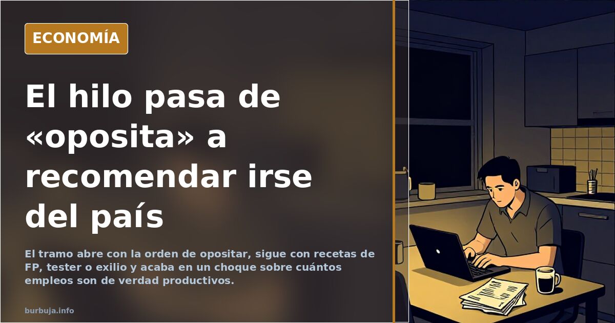 El hilo pasa de «oposita» a recomendar irse del país