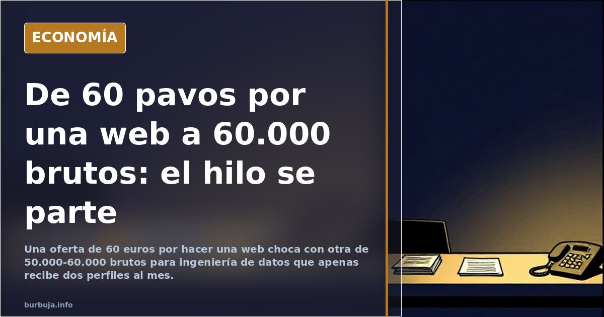 De 60 pavos por una web a 60.000 brutos: el hilo se parte