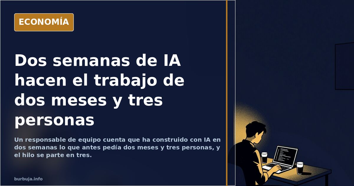 Dos semanas de IA hacen el trabajo de dos meses y tres personas