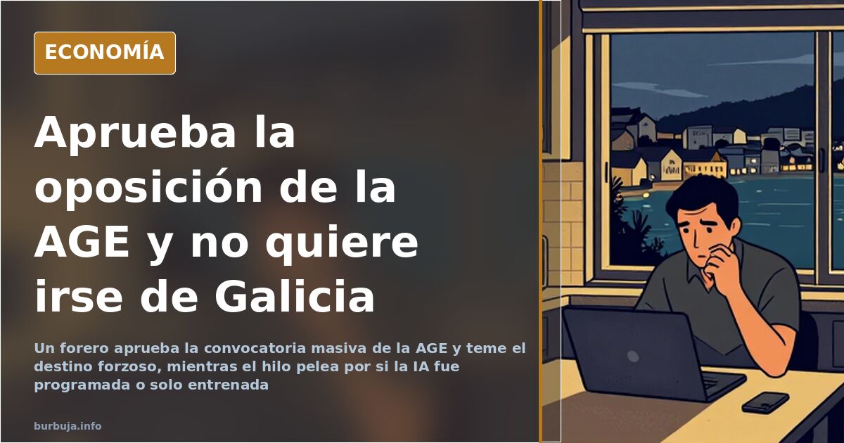 Aprueba la oposición de la AGE y no quiere irse de Galicia