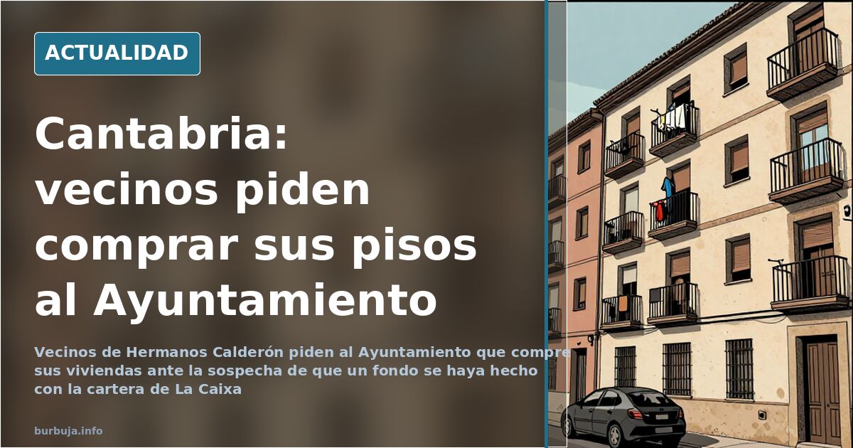 Fachada de un bloque de viviendas en la calle Hermanos Calderón, en Cantabria