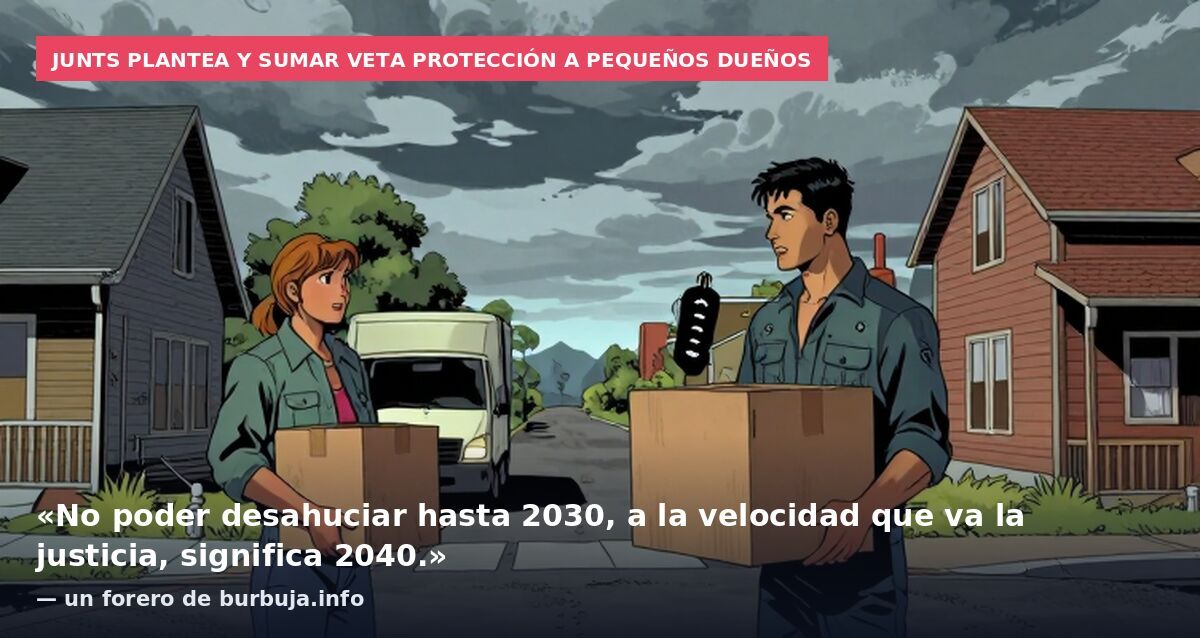 Junts plantea y Sumar veta protección a pequeños dueños: «No poder desahuciar hasta 2030, a la velocidad que va la justicia, significa 2040.» — un forero de burbuja.info