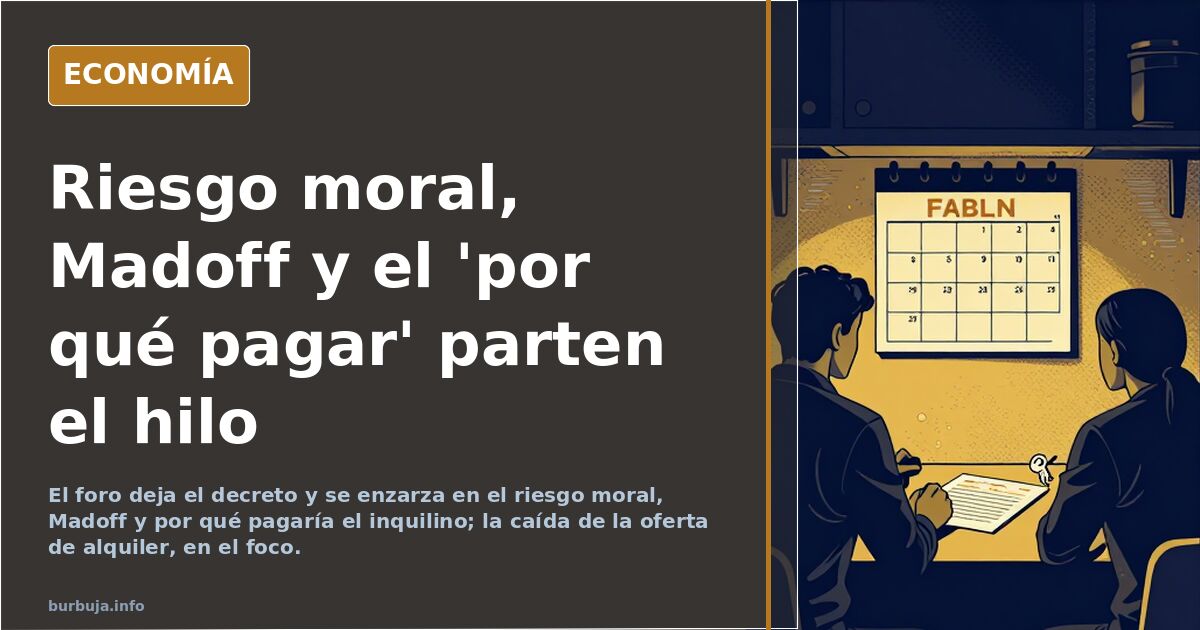 Riesgo moral, Madoff y el 'por qué pagar' parten el hilo