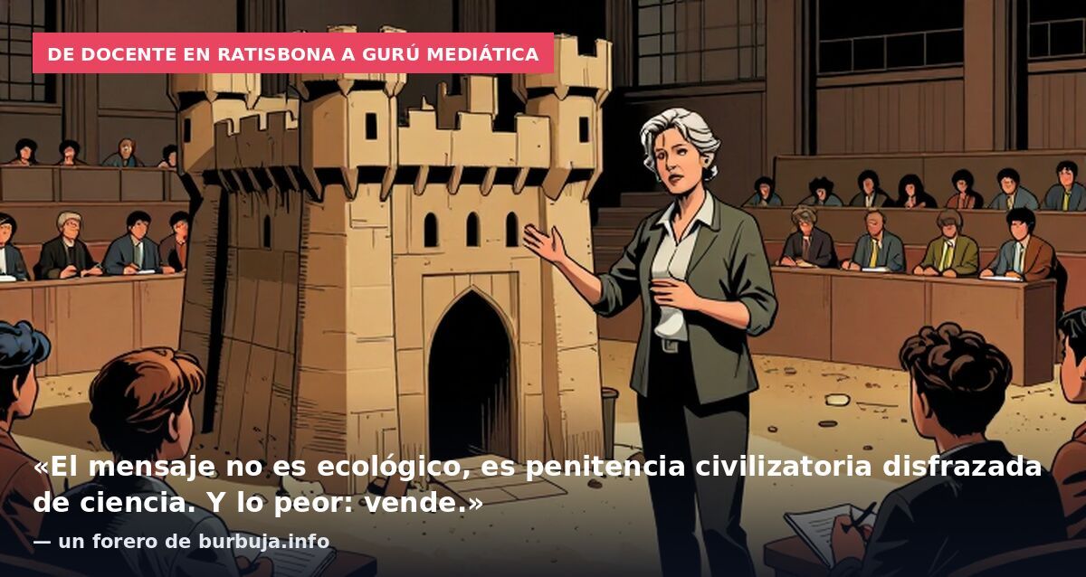 De docente en Ratisbona a gurú mediática: «El mensaje no es ecológico, es penitencia civilizatoria disfrazada de ciencia. Y lo peor: vende.» — un forero de burbuja.info