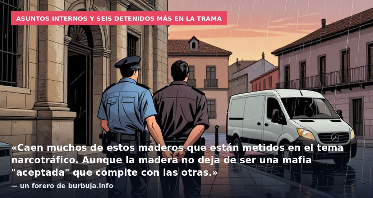 Asuntos Internos y seis detenidos más en la trama: «Caen muchos de estos maderos que están metidos en el tema narcotráfico. Aunque la madera no deja de ser una mafia "aceptada" que compite con las otras.» — un forero de burbuja.info
