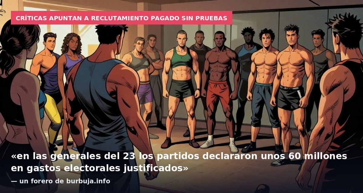 Críticas apuntan a reclutamiento pagado sin pruebas: «en las generales del 23 los partidos declararon unos 60 millones en gastos electorales justificados» — un forero de burbuja.info
