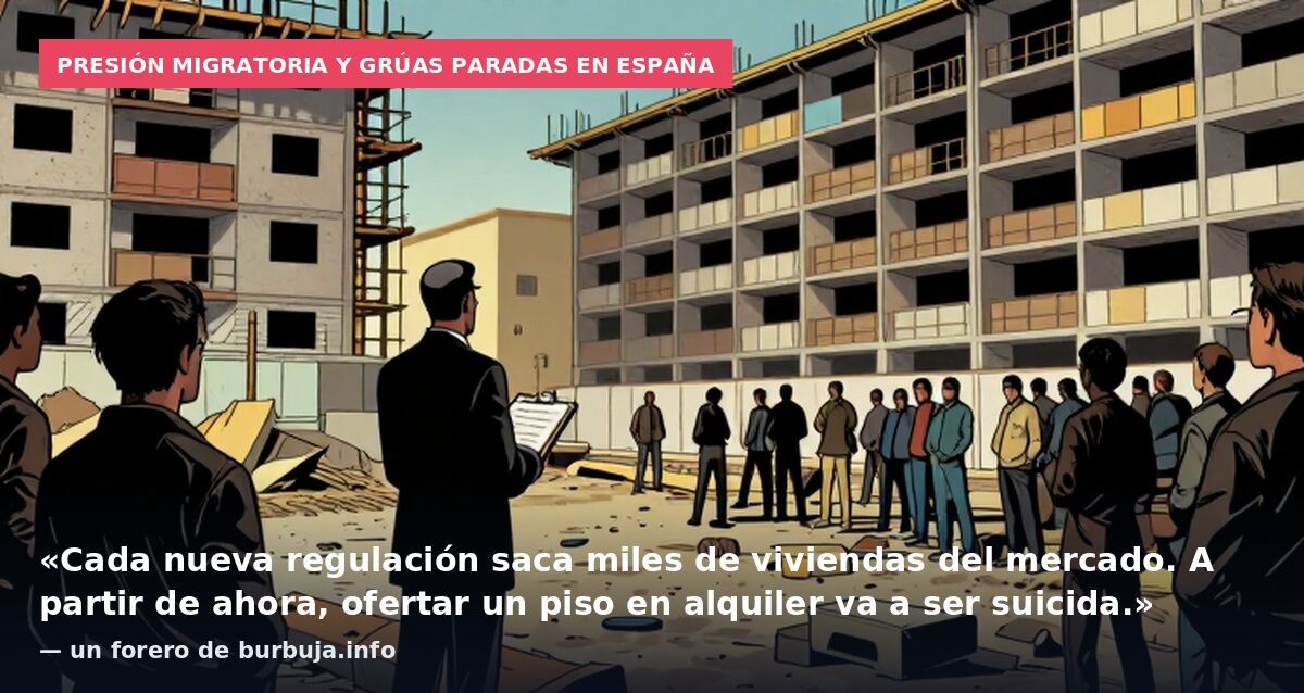 Presión migratoria y grúas paradas en España: «Cada nueva regulación saca miles de viviendas del mercado. A partir de ahora, ofertar un piso en alquiler va a ser suicida.» — un forero de burbuja.info