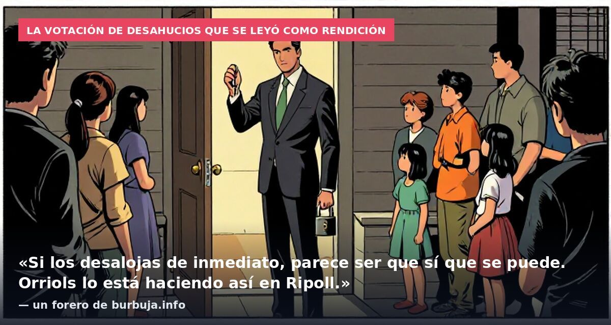 La votación de desahucios que se leyó como rendición: «Si los desalojas de inmediato, parece ser que sí que se puede. Orriols lo está haciendo así en Ripoll.» — un forero de burbuja.info