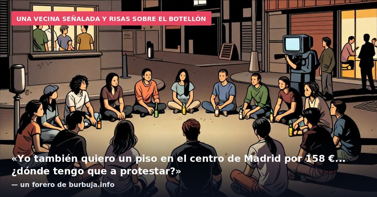 Una vecina señalada y risas sobre el botellón: «Yo también quiero un piso en el centro de Madrid por 158 €... ¿dónde tengo que a protestar?» — un forero de burbuja.info