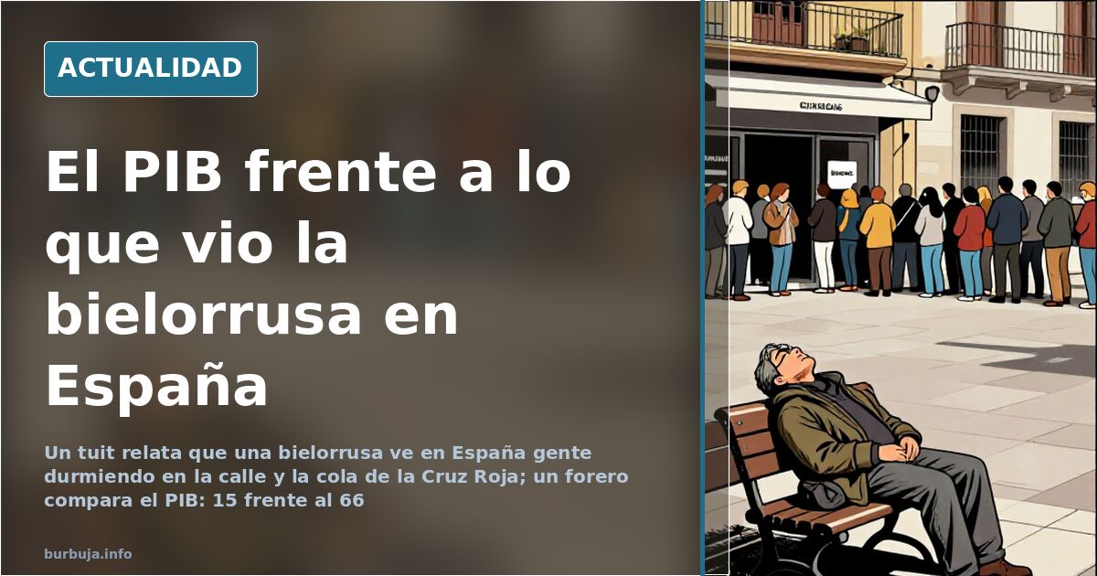 Personas haciendo cola para recibir ayuda social en una calle española
