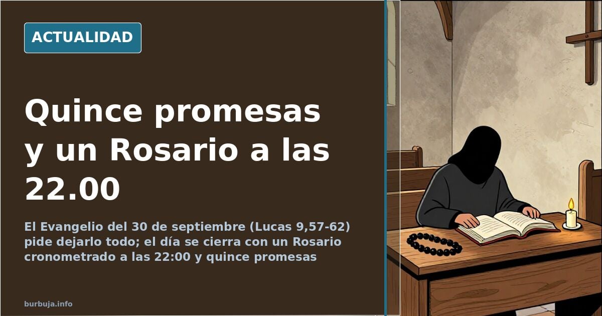 Rosario de cuentas sobre un libro abierto junto a una vela encendida