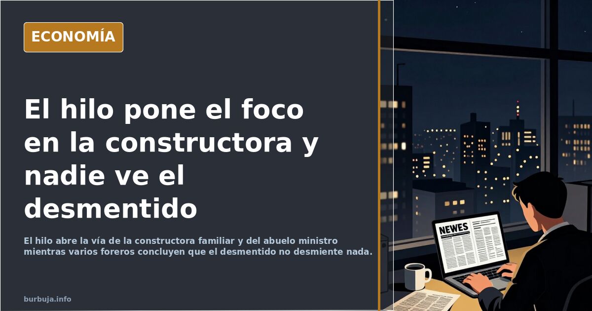 El hilo pone el foco en la constructora y nadie ve el desmentido