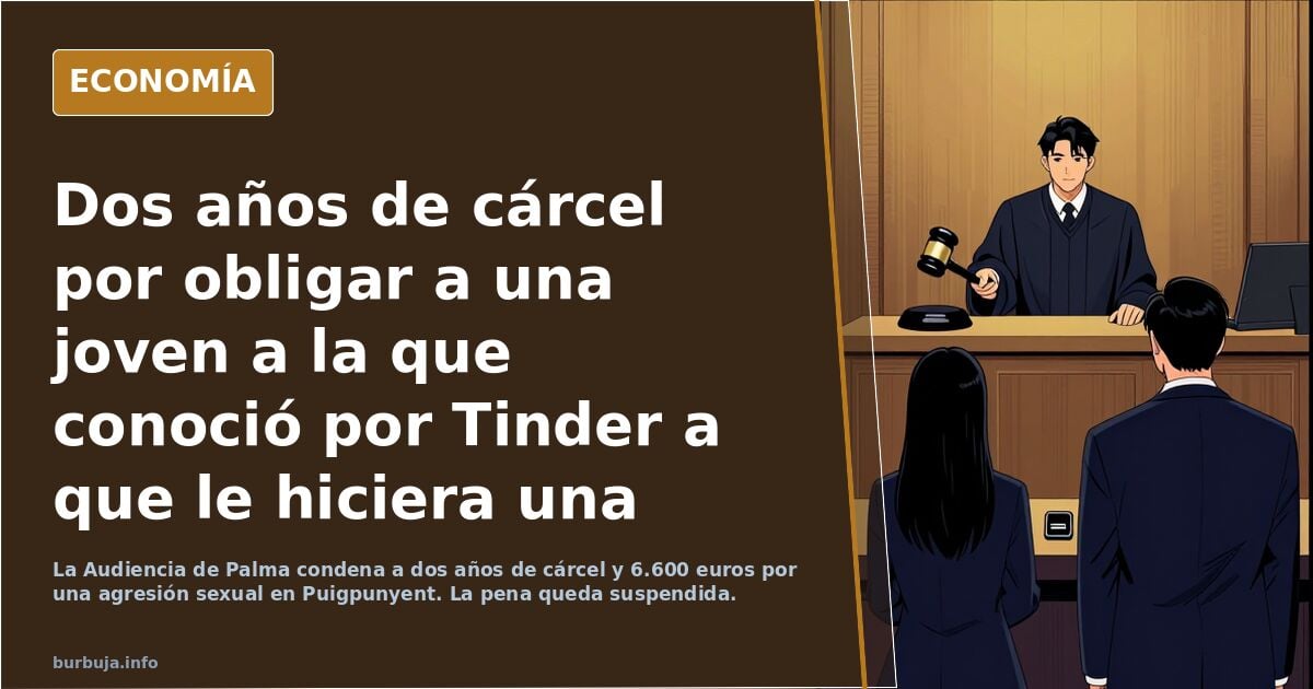 Dos años de cárcel por obligar a una joven a la que conoció por Tinder a que le hiciera una felación en Puigpunyent