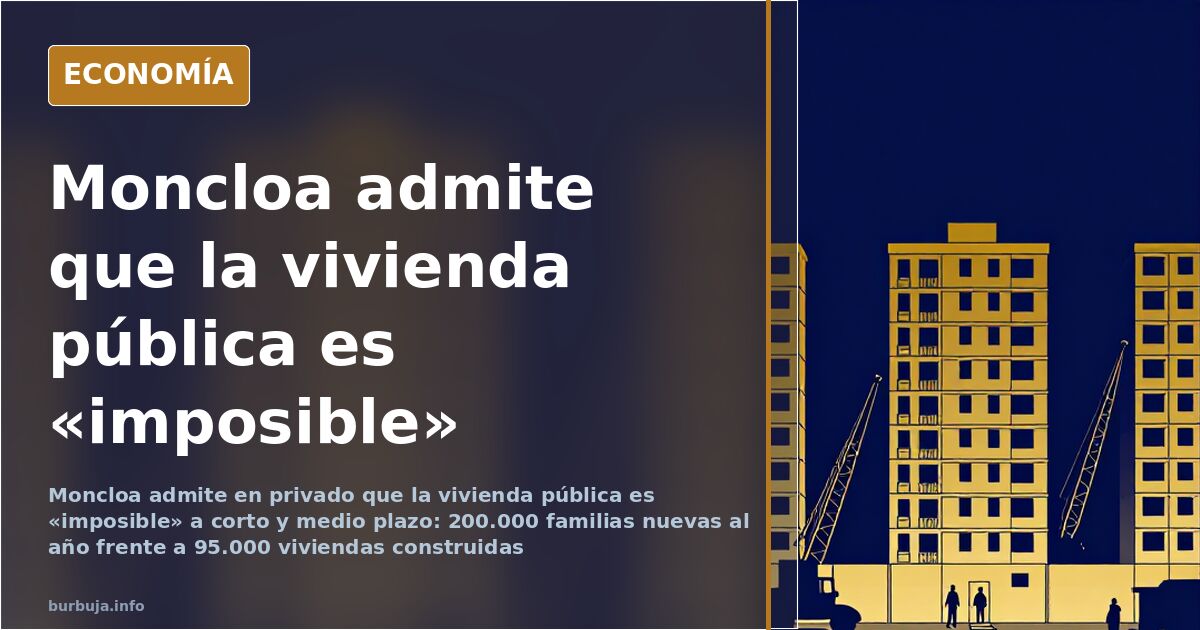 Moncloa privately admits public housing is 'impossible'