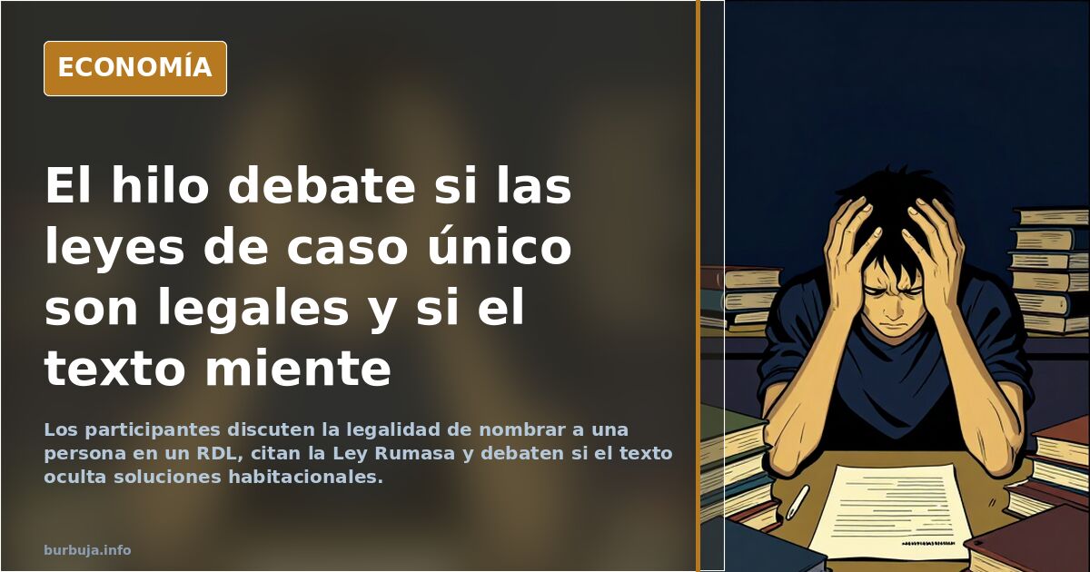 El hilo debate si las leyes de caso único son legales y si el texto miente