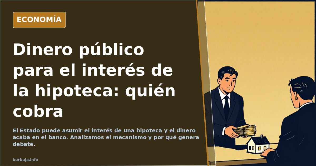 Van a usar dinero público para pagar el interés de la hipoteca al banco