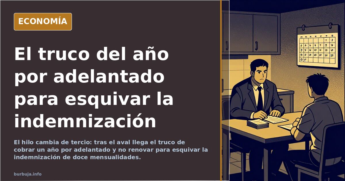 El truco del año por adelantado para esquivar la indemnización