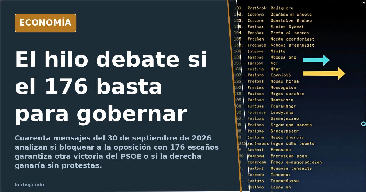 El hilo debate si el 176 basta para gobernar