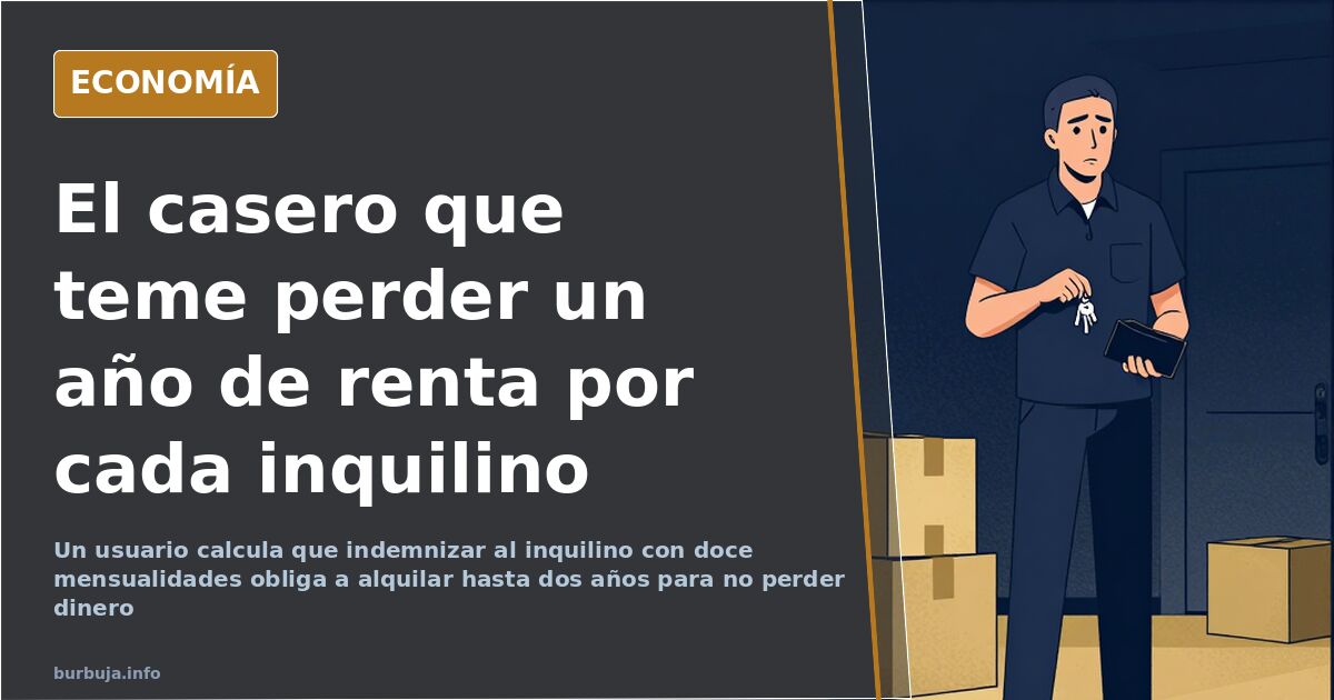 Ilustración editorial de un edificio de viviendas en alquiler con un cartel de se vende y varios pisos a oscuras