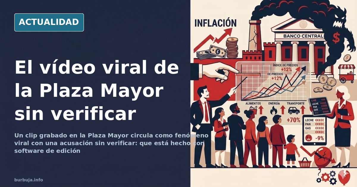 Personas paseando por una plaza porticada mientras alguien graba con el móvil en alto un vídeo viral en la Plaza Mayor