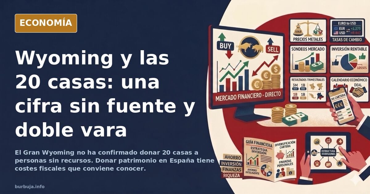 El Gran Wyoming regalará sus 20 casas a los pobres