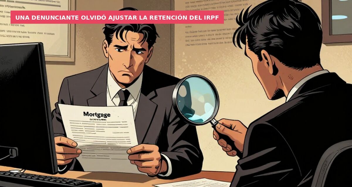 Una denunciante olvidó ajustar la retención del IRPF