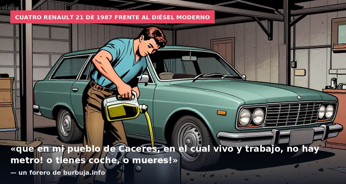 Cuatro Renault 21 de 1987 frente al diésel moderno: «que en mi pueblo de Caceres, en el cual vivo y trabajo, no hay metro! o tienes coche, o mueres!» — un forero de burbuja.info