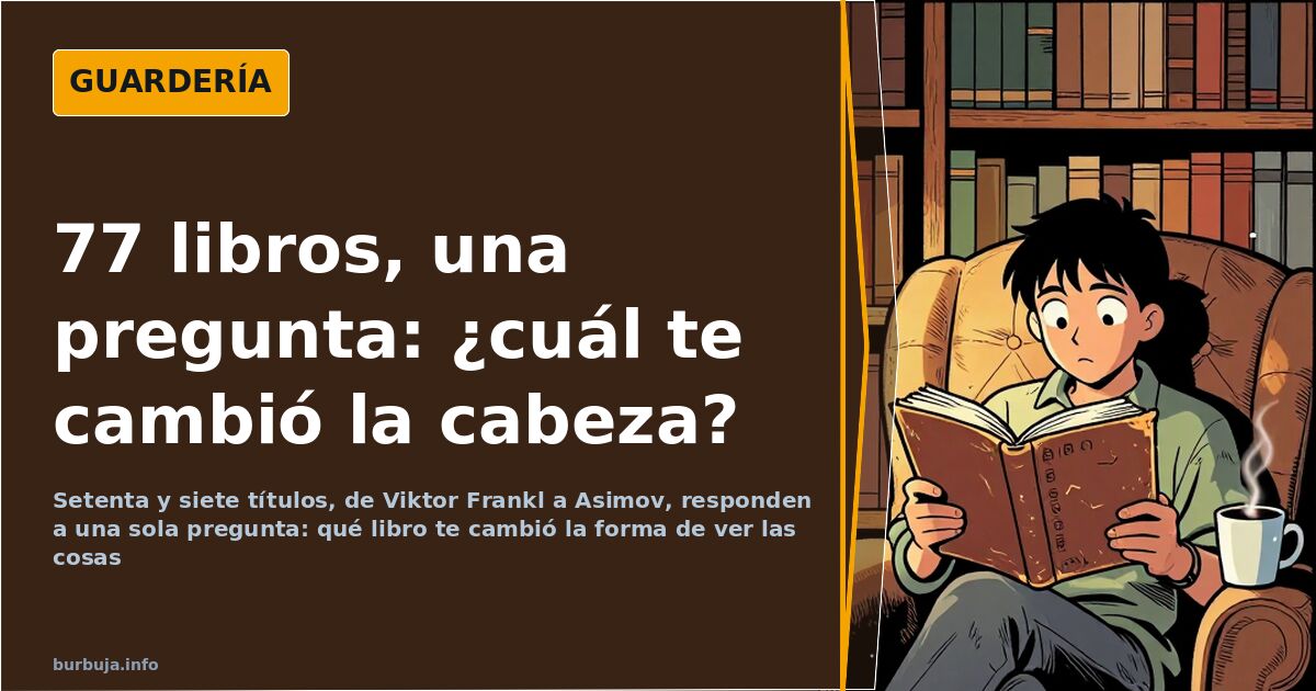 Una persona hojea una lista de libros que cambian la forma de ver las cosas junto a una pila de volúmenes subrayados