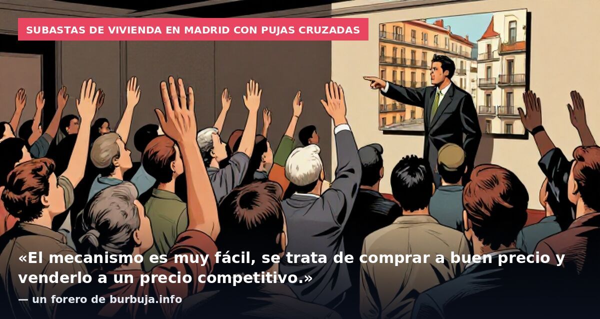 Subastas de vivienda en Madrid con pujas cruzadas: «El mecanismo es muy fácil, se trata de comprar a buen precio y venderlo a un precio competitivo.» — un forero de burbuja.info