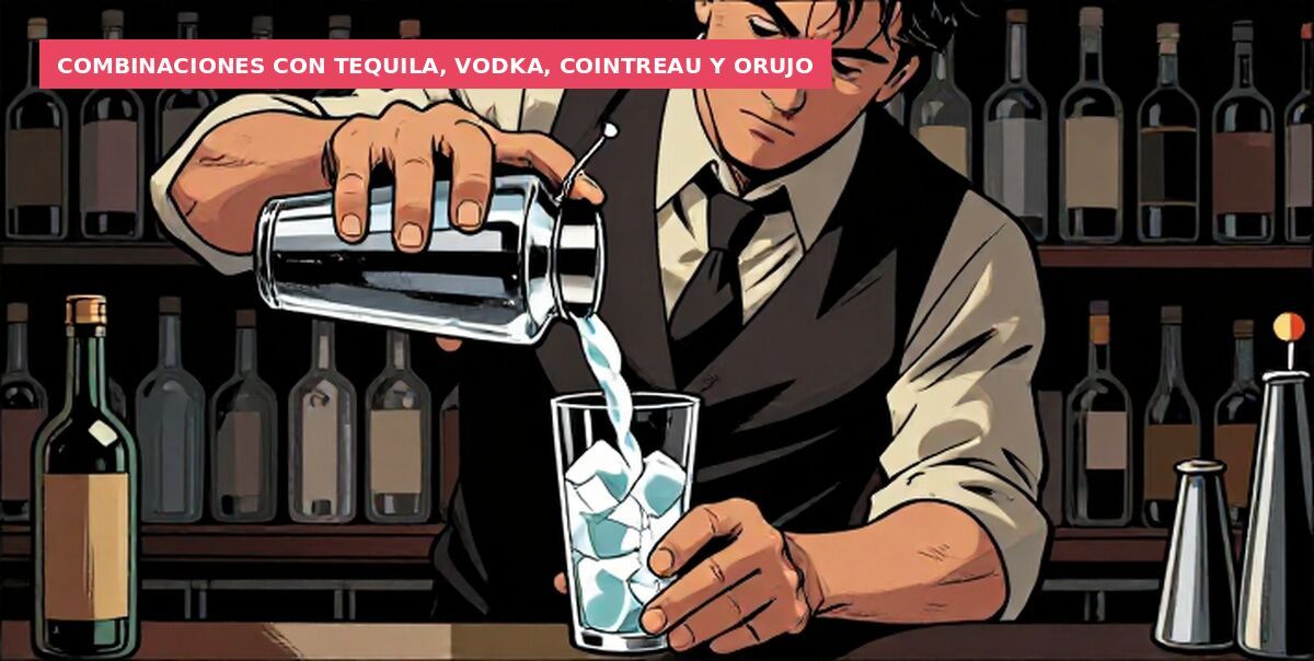 Combinaciones con tequila, vodka, Cointreau y orujo
