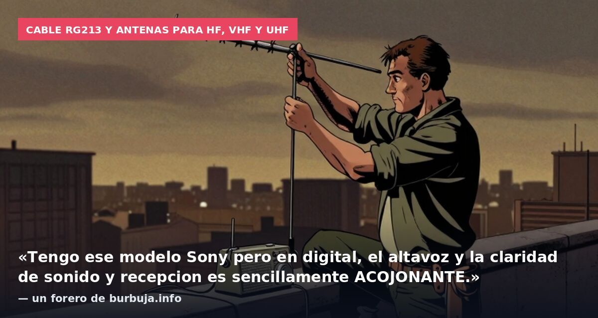 Cable RG213 y antenas para HF, VHF y UHF: «Tengo ese modelo Sony pero en digital, el altavoz y la claridad de sonido y recepcion es sencillamente ACOJONANTE.» — un forero de burbuja.info