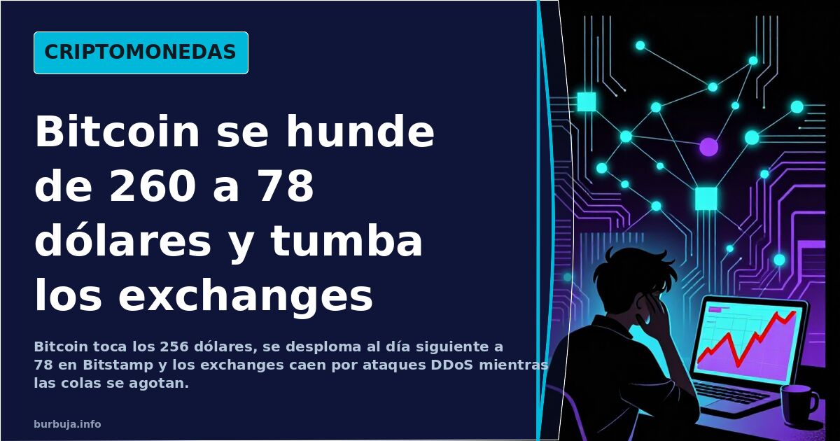 Bitcoin se hunde de 260 a 78 dólares y tumba los exchanges