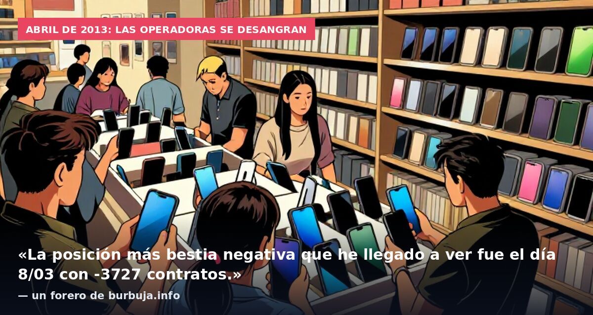 Abril de 2013: las operadoras se desangran: «La posición más bestia negativa que he llegado a ver fue el día 8/03 con -3727 contratos.» — un forero de burbuja.info