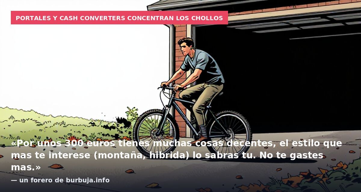 Portales y Cash Converters concentran los chollos: «Por unos 300 euros tienes muchas cosas decentes, el estilo que mas te interese (montaña, hibrida) lo sabras tu. No te gastes mas.» — un forero de burbuja.info