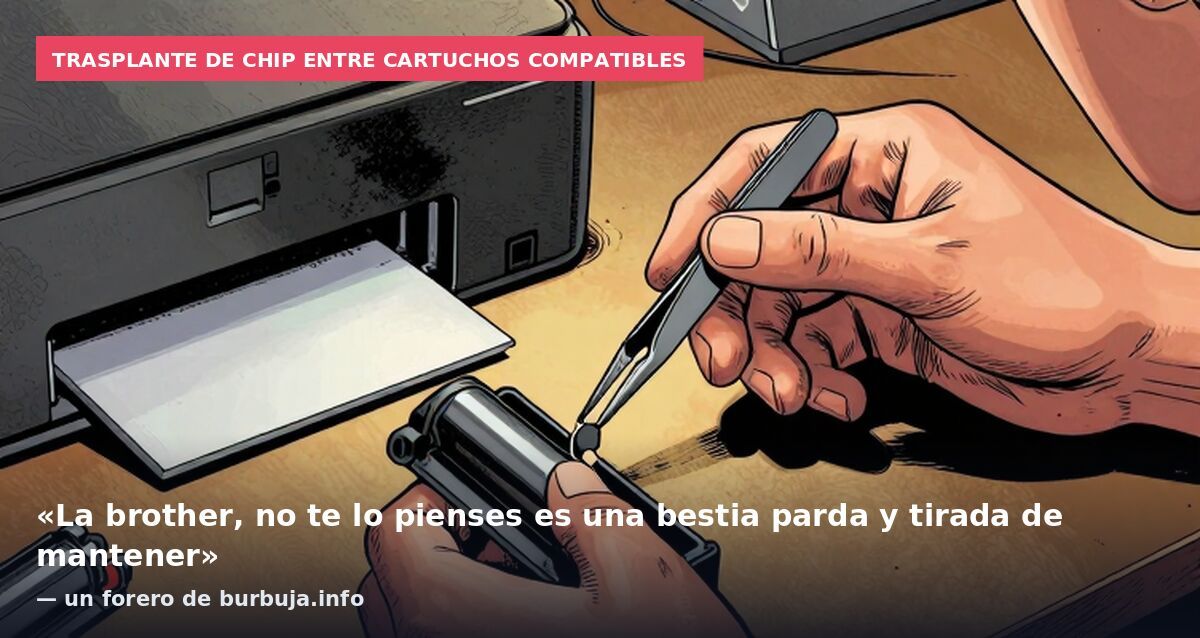 Trasplante de chip entre cartuchos compatibles: «La brother, no te lo pienses es una bestia parda y tirada de mantener» — un forero de burbuja.info