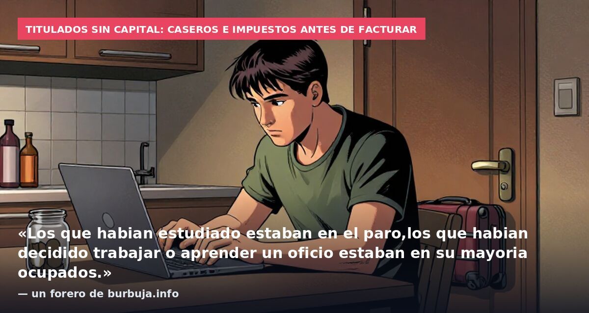 Titulados sin capital: caseros e impuestos antes de facturar: «Los que habian estudiado estaban en el paro,los que habian decidido trabajar o aprender un oficio estaban en su mayoria ocupados.» — un forero de burbuja.info